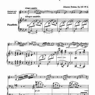 Brahms, Johannes - Clarinet Sonata No.2, Op.120 No.2 - Piano