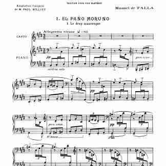 Falla, Manuel de - 7 Canciones populares Españolas - High Voice